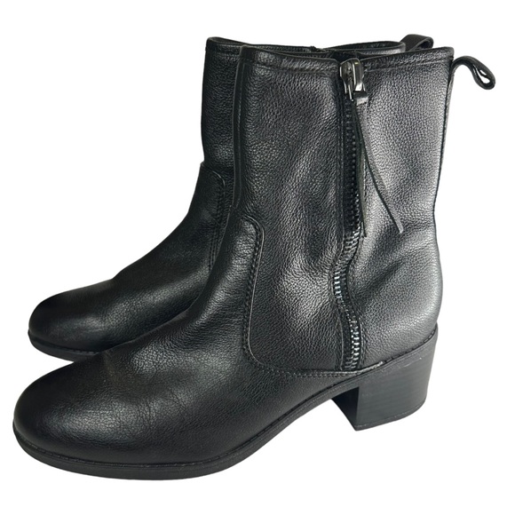Clarks Women's Nevella Devon Black Leather Side Zip Ankle Boots Size 10 - Picture 5 of 10